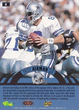 1996 Classic NFL Experience #8 Troy Aikman Back