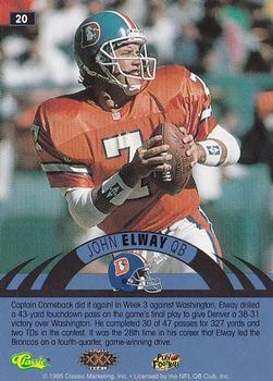 1996 Classic NFL Experience #20 John Elway Back
