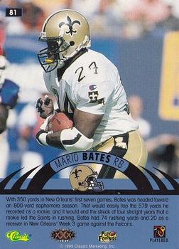 1996 Classic NFL Experience #81 Mario Bates Back