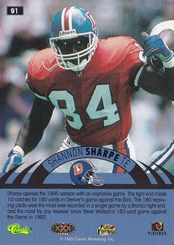 1996 Classic NFL Experience #91 Shannon Sharpe Back