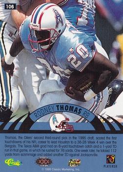 1996 Classic NFL Experience #106 Rodney Thomas Back