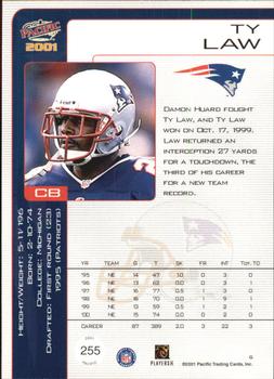 2001 Pacific - Hobby LTD #255 Ty Law Back