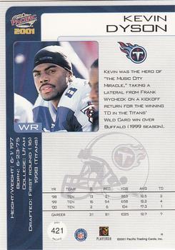 2001 Pacific - Hobby LTD #421 Kevin Dyson Back