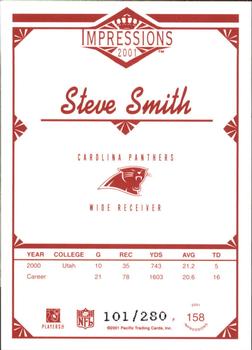 2001 Pacific Canvas Impressions - Hobby Red Backs #158 Steve Smith Back