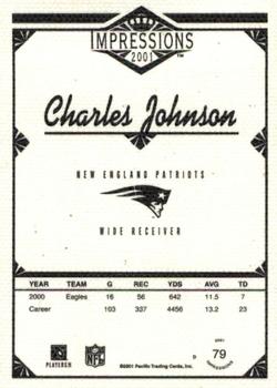 2001 Pacific Canvas Impressions - Premiere Date #79 Charles Johnson Back