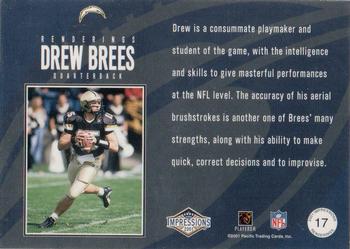 2001 Pacific Canvas Impressions - Renderings #17 Drew Brees Back