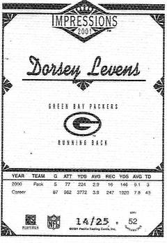 2001 Pacific Canvas Impressions - Shadow #52 Dorsey Levens Back
