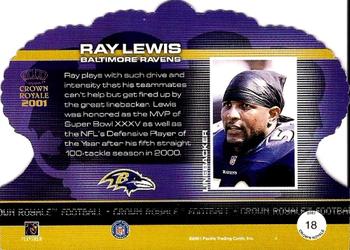 2001 Pacific Crown Royale - Retail #18 Ray Lewis Back
