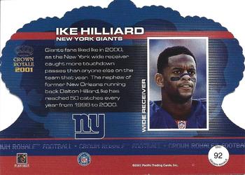 2001 Pacific Crown Royale - Retail #92 Ike Hilliard Back
