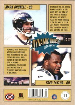 2001 Pacific Dynagon - Dynamic Duos #11 Mark Brunell / Fred Taylor Back