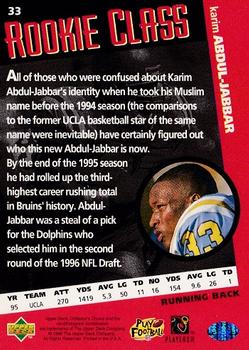 1996 Collector's Choice #33 Karim Abdul-Jabbar Back