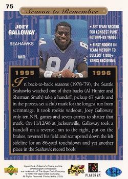 1996 Collector's Choice #75 Joey Galloway Back