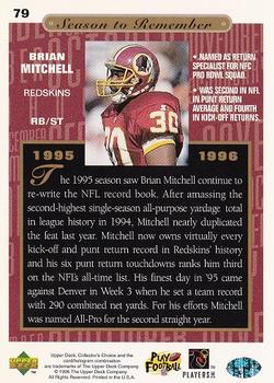 1996 Collector's Choice #79 Brian Mitchell Back
