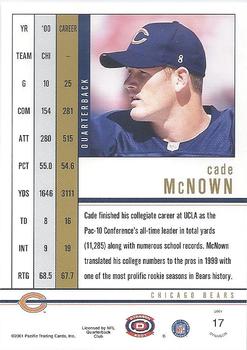 2001 Pacific Dynagon - Retail #17 Cade McNown Back