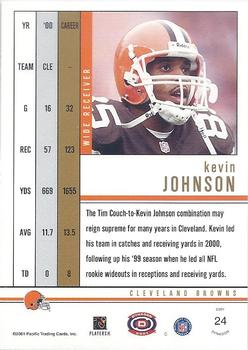 2001 Pacific Dynagon - Retail #24 Kevin Johnson Back