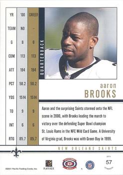 2001 Pacific Dynagon - Retail #57 Aaron Brooks Back