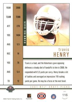 2001 Pacific Dynagon - Retail #116 Travis Henry Back