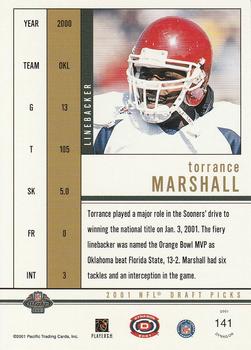 2001 Pacific Dynagon - Retail #141 Torrance Marshall Back