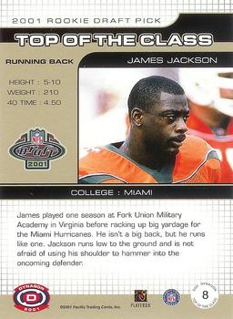 2001 Pacific Dynagon - Top of the Class #8 James Jackson Back