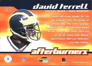 2001 Pacific Invincible - Afterburners #3 David Terrell Back