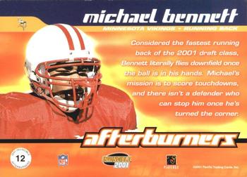 2001 Pacific Invincible - Afterburners #12 Michael Bennett Back