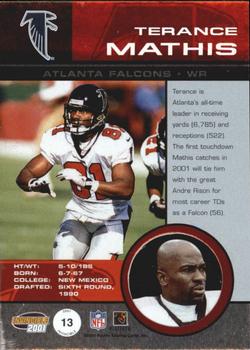 2001 Pacific Invincible - Blue #13 Terance Mathis Back