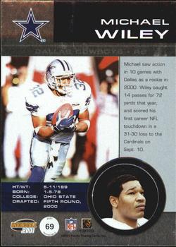2001 Pacific Invincible - Blue #69 Michael Wiley Back