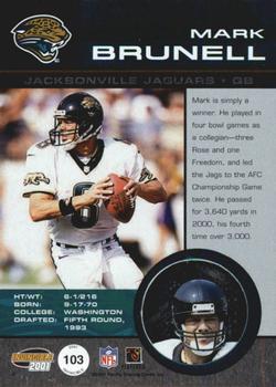 2001 Pacific Invincible - Blue #103 Mark Brunell Back