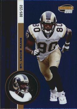 2001 Pacific Invincible - Blue #198 Isaac Bruce Front