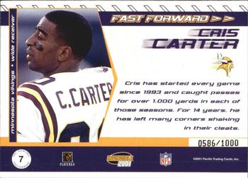 2001 Pacific Invincible - Fast Forward #7 Cris Carter Back