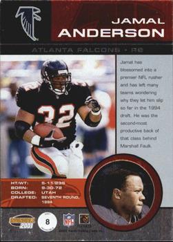 2001 Pacific Invincible - Red #8 Jamal Anderson Back