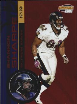 2001 Pacific Invincible - Red #21 Shannon Sharpe Front