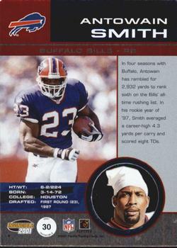 2001 Pacific Invincible - Red #30 Antowain Smith Back