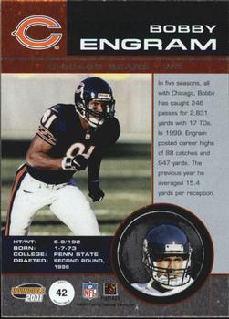 2001 Pacific Invincible - Red #42 Bobby Engram Back