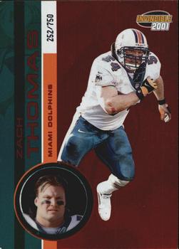 2001 Pacific Invincible - Red #129 Zach Thomas Front