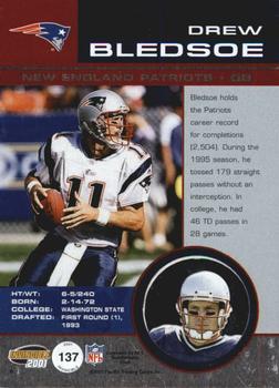 2001 Pacific Invincible - Red #137 Drew Bledsoe Back
