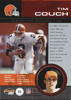 2001 Pacific Invincible - Retail #55 Tim Couch Back
