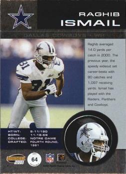 2001 Pacific Invincible - Retail #64 Raghib Ismail Back