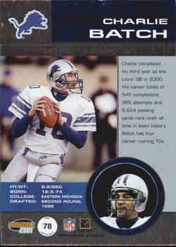 2001 Pacific Invincible - Retail #78 Charlie Batch Back