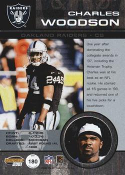 2001 Pacific Invincible - Retail #180 Charles Woodson Back