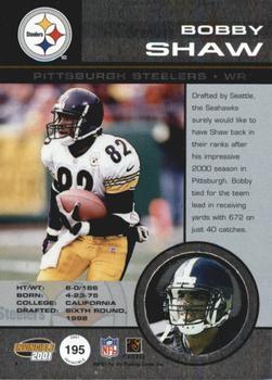 2001 Pacific Invincible - Retail #195 Bobby Shaw Back