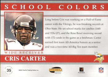2001 Pacific Invincible - School Colors #35 Cris Carter Back