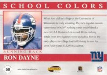 2001 Pacific Invincible - School Colors #58 Ron Dayne Back