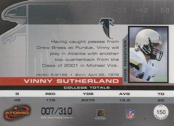 2001 Pacific Prism Atomic - Red #150 Vinny Sutherland Back
