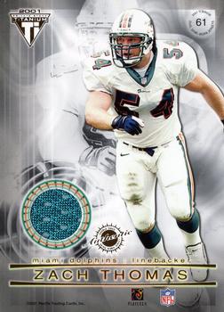 2001 Pacific Private Stock Titanium - Double-Sided Dual Game-Worn Jerseys #61 Brian Urlacher / Zach Thomas Back