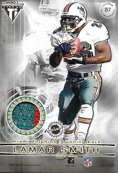 2001 Pacific Private Stock Titanium - Double-Sided Dual Game-Worn Jersey Patches #87 Dorsey Levens / Lamar Smith Back
