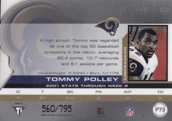 2001 Pacific Private Stock Titanium Postseason Edition #P73 Tommy Polley Back