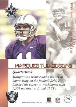 2001 Pacific Vanguard - Prime Prospects Bronze #24 Marques Tuiasosopo Back