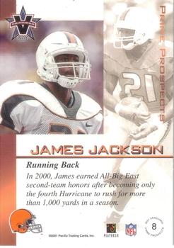 2001 Pacific Vanguard - Prime Prospects Bronze #8 James Jackson Back
