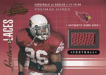 2001 Playoff Absolute Memorabilia - Leather and Laces #LL2 Thomas Jones Front